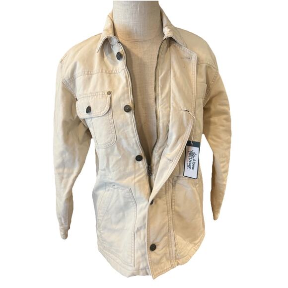 Alpine Design Women’s XS Quilted Chore Coat Natural Khaki Organic Cotton - Picture 11 of 13